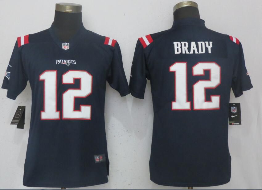 Women New England Patriots #12 Brady Navy Blue Color Rush Nike NFL Jerseys->new york jets->NFL Jersey